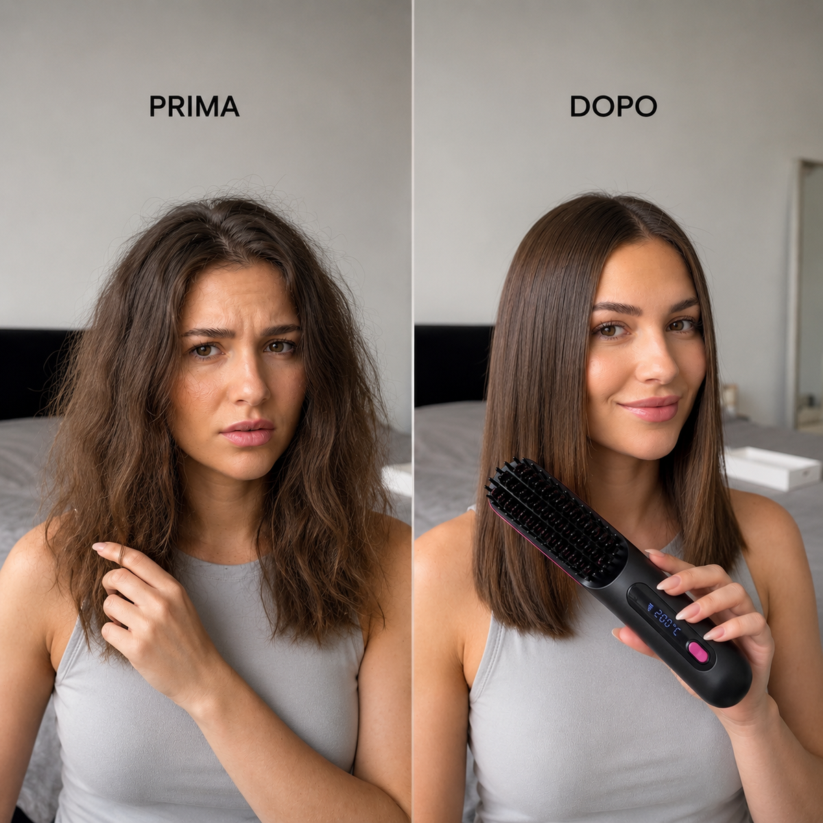 CropGlow™ Spazzola Lisciante Compact Pro — La Specialista per Capelli Corti & Frangia