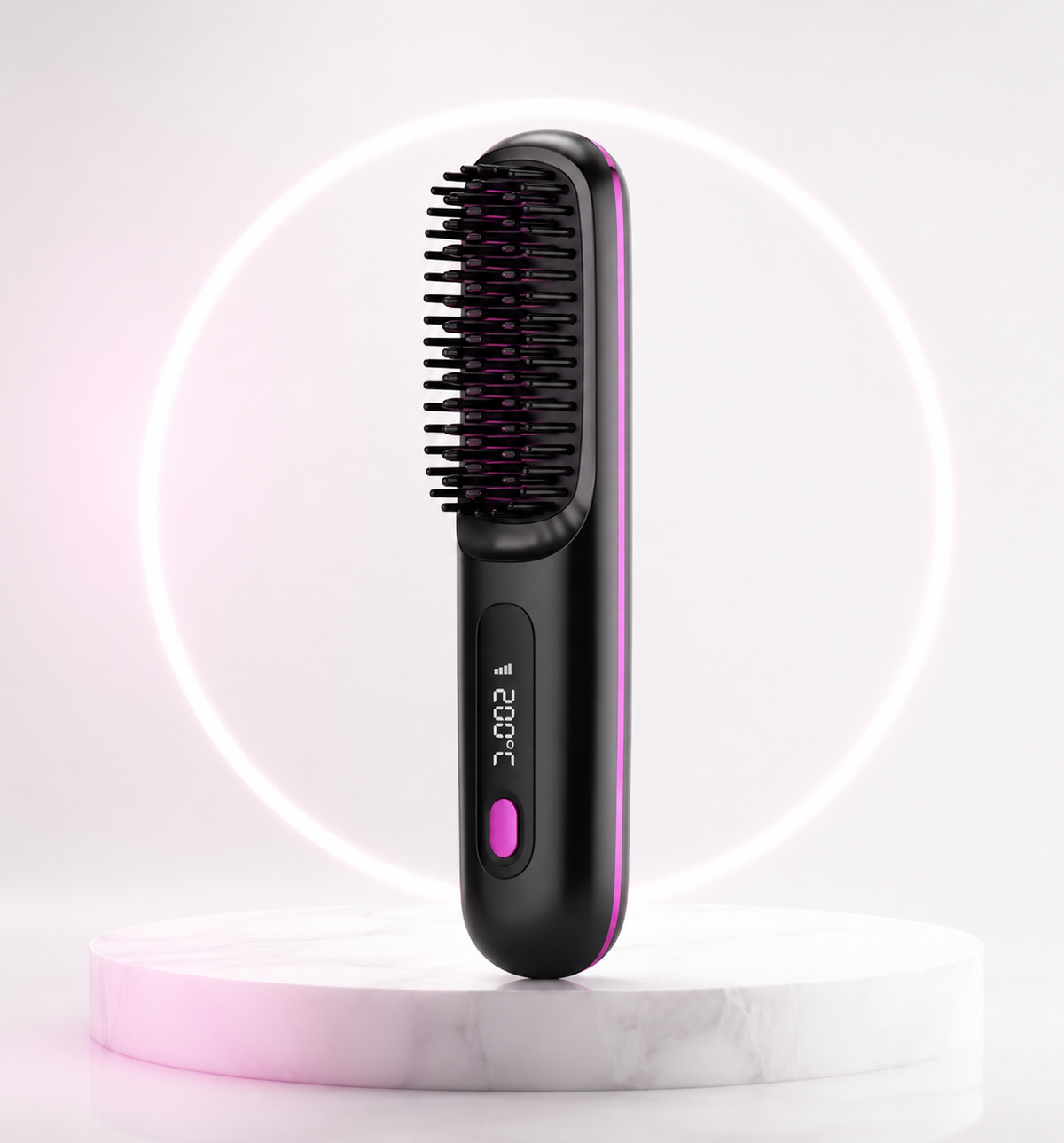 CropGlow™ Spazzola Lisciante Compact Pro — La Specialista per Capelli Corti & Frangia